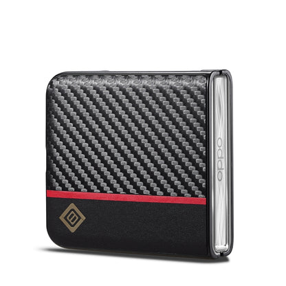 OPPO Find N3 Flip 3-in-1 Carbon Fibre Texture Phone Case: Light, Shockproof & Sweatproof Protection - Black