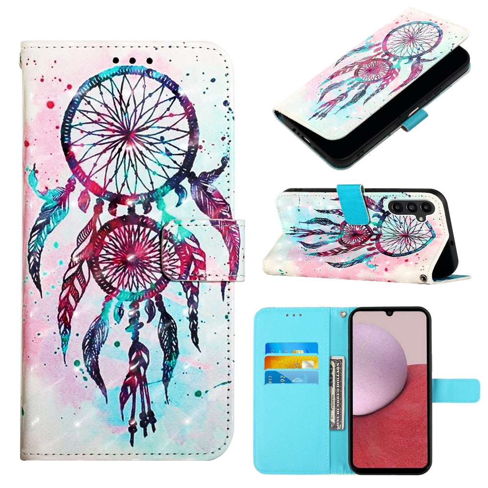 Samsung Galaxy A25 5G Leather Flip Phone Case with 3D Painted Design, Card Holder, Wallet & Stand Function - Durable Protection & Easy Access