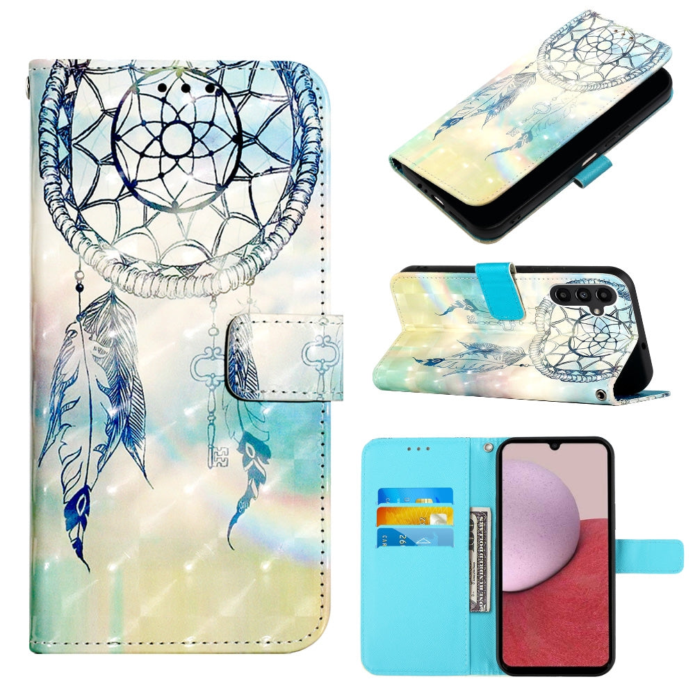 Samsung Galaxy A24 Leather Flip Phone Case with 3D Painted Design, Card Holder, Wallet & Stand Function - Durable Protection & Easy Access