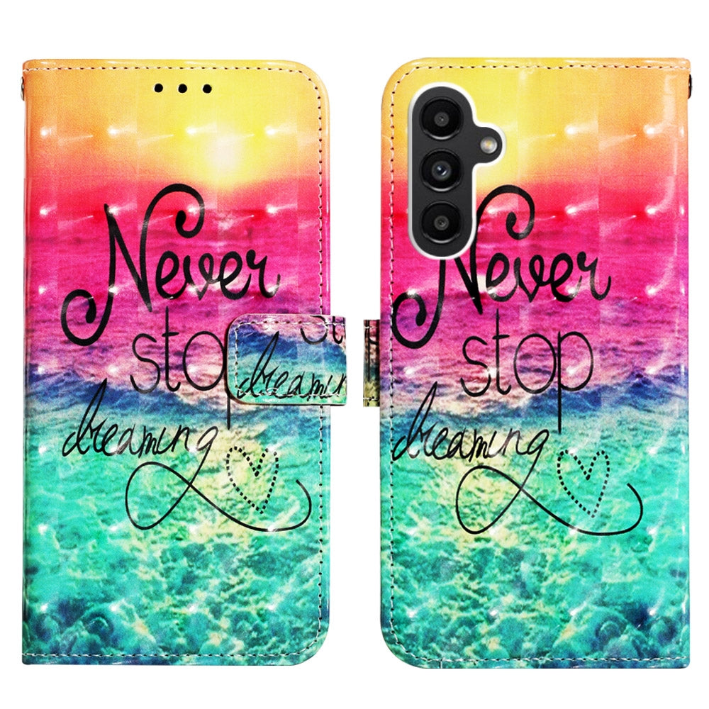 Samsung Galaxy A24 Leather Flip Phone Case with 3D Painted Design, Card Holder, Wallet & Stand Function - Durable Protection & Easy Access