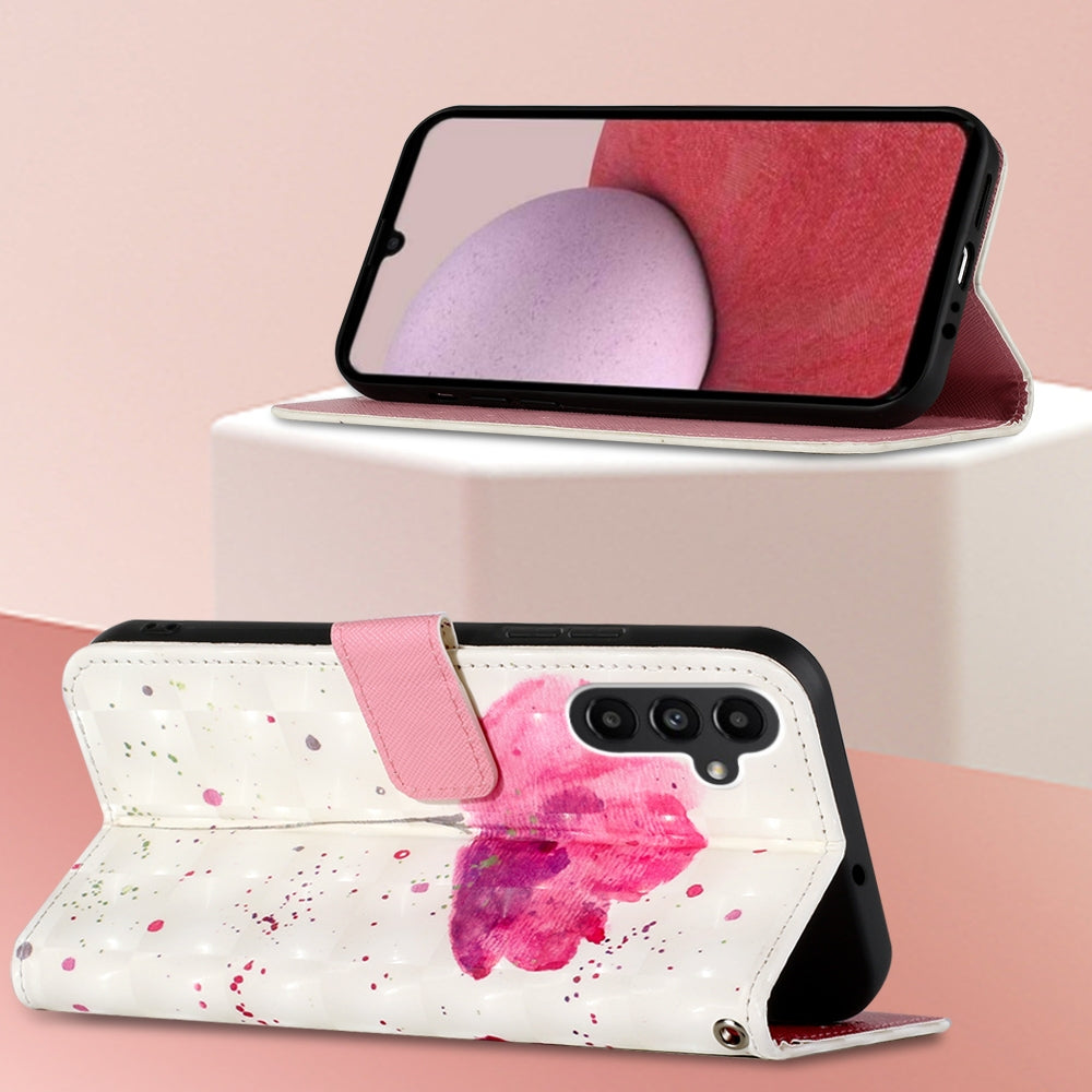 Samsung Galaxy A25 5G Leather Flip Phone Case with 3D Painted Design, Card Holder, Wallet & Stand Function - Durable Protection & Easy Access