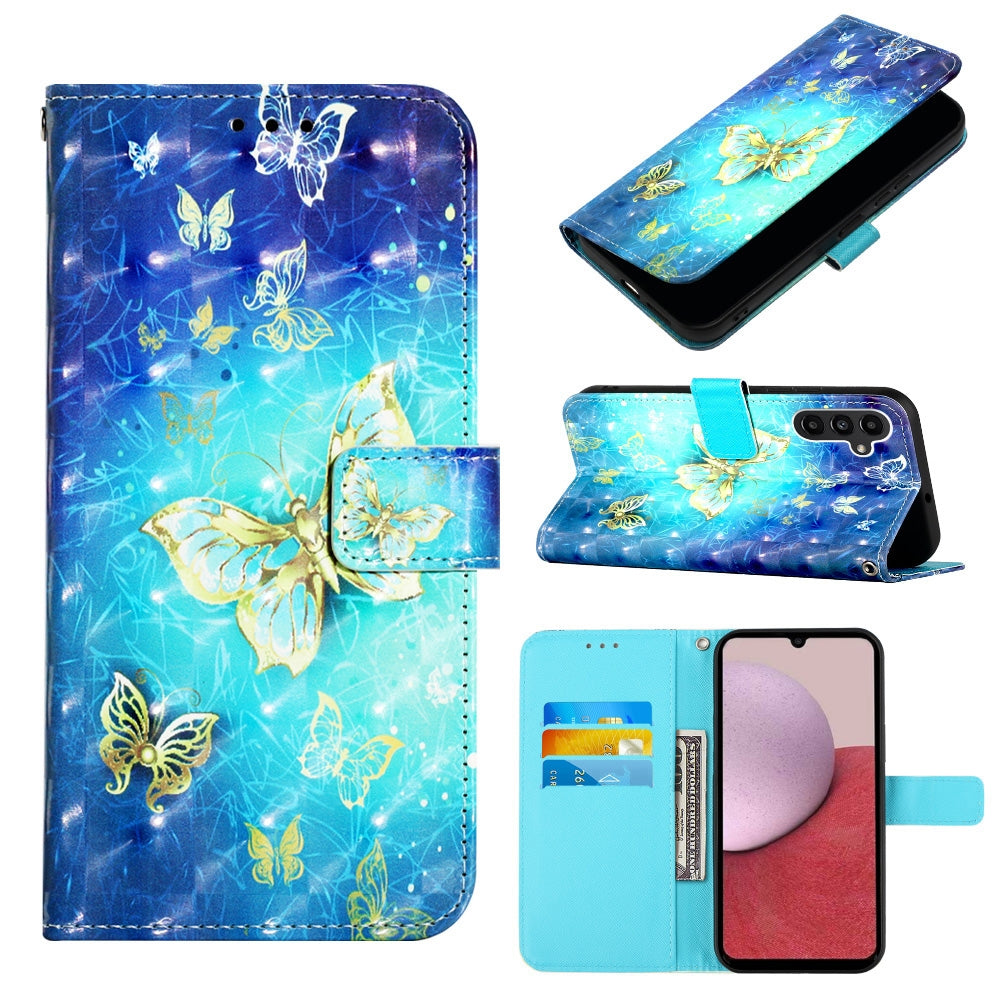 Samsung Galaxy S23 FE 5G Leather Flip Phone Case with 3D Painted Design, Card Holder, Wallet & Stand Function - Durable Protection & Easy Access
