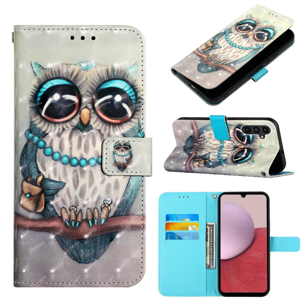 Samsung Galaxy S23 FE 5G Leather Flip Phone Case with 3D Painted Design, Card Holder, Wallet & Stand Function - Durable Protection & Easy Access
