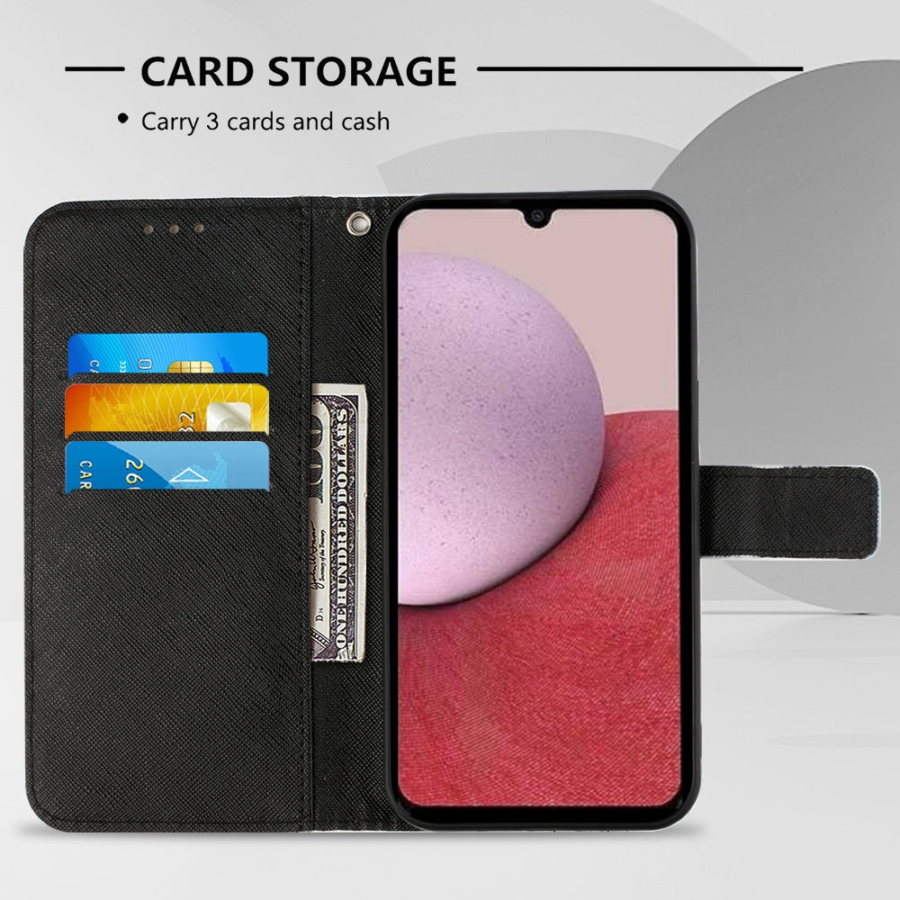 Samsung Galaxy A15 Leather Flip Phone Case with 3D Painted Design, Card Holder, Wallet & Stand Function - Durable Protection & Easy Access