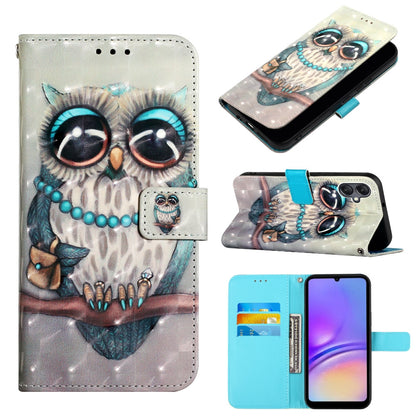 Samsung Galaxy A05 Leather Flip Phone Case with 3D Painted Design, Card Holder, Wallet & Stand Function - Durable Protection & Easy Access