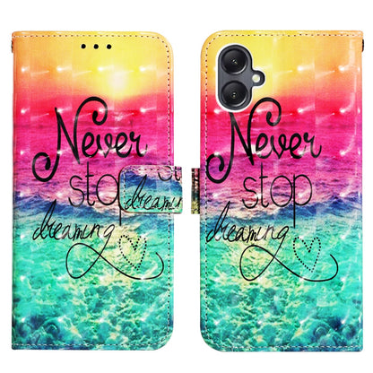 Samsung Galaxy A05 Leather Flip Phone Case with 3D Painted Design, Card Holder, Wallet & Stand Function - Durable Protection & Easy Access