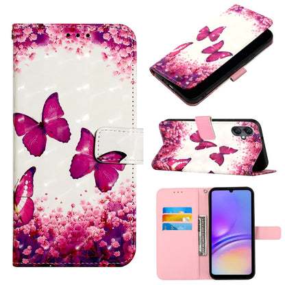 Samsung Galaxy A05 Leather Flip Phone Case with 3D Painted Design, Card Holder, Wallet & Stand Function - Durable Protection & Easy Access