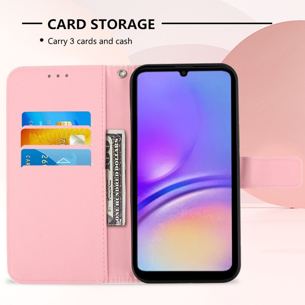 Samsung Galaxy A05 Leather Flip Phone Case with 3D Painted Design, Card Holder, Wallet & Stand Function - Durable Protection & Easy Access