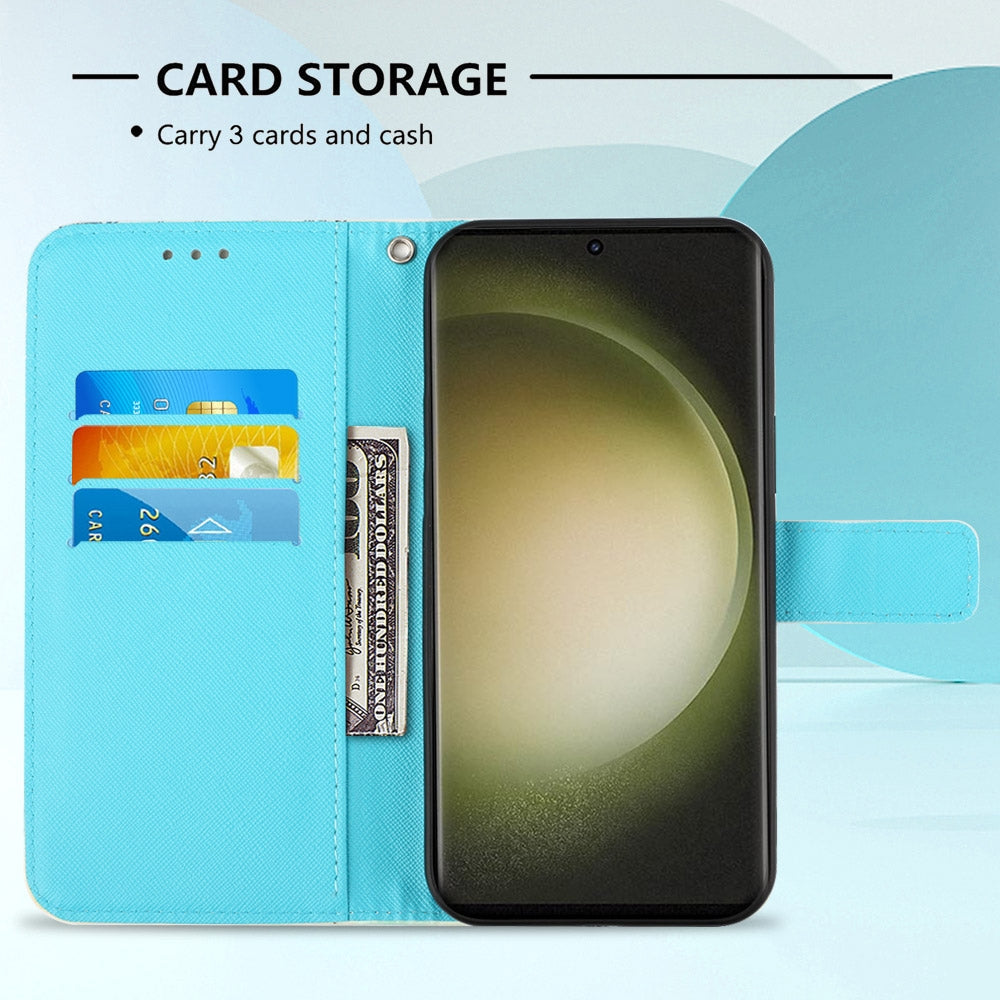 Samsung Galaxy S24 Ultra 5G Leather Flip Phone Case with 3D Painted Design, Card Holder, Wallet & Stand Function - Durable Protection & Easy Access