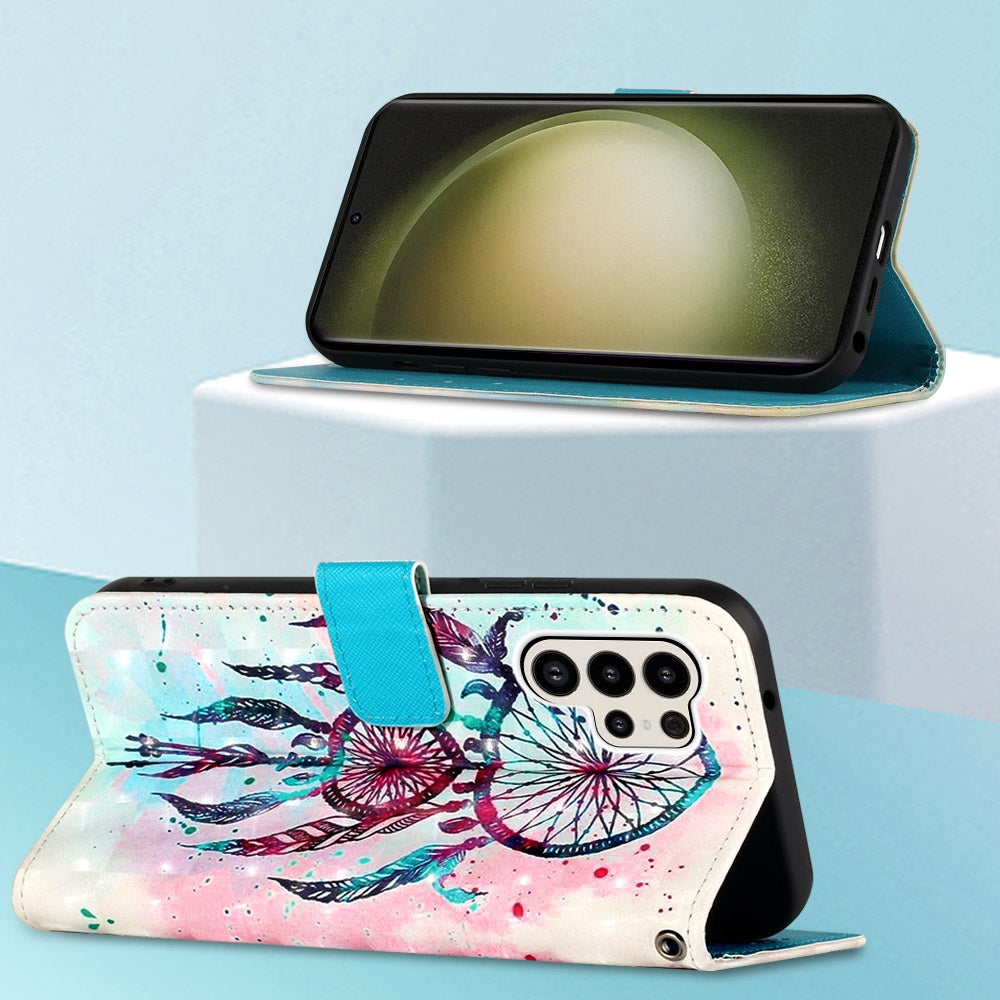 Samsung Galaxy S24 Ultra 5G Leather Flip Phone Case with 3D Painted Design, Card Holder, Wallet & Stand Function - Durable Protection & Easy Access