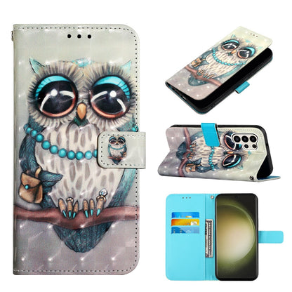 Samsung Galaxy S24 Ultra 5G Leather Flip Phone Case with 3D Painted Design, Card Holder, Wallet & Stand Function - Durable Protection & Easy Access