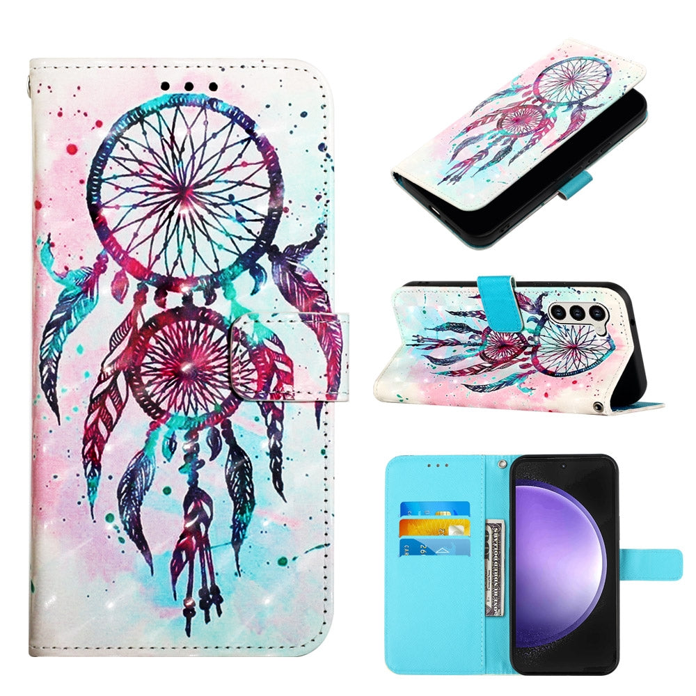 Samsung Galaxy S24+ 5G Leather Flip Phone Case with 3D Painted Design, Card Holder, Wallet & Stand Function - Durable Protection & Easy Access