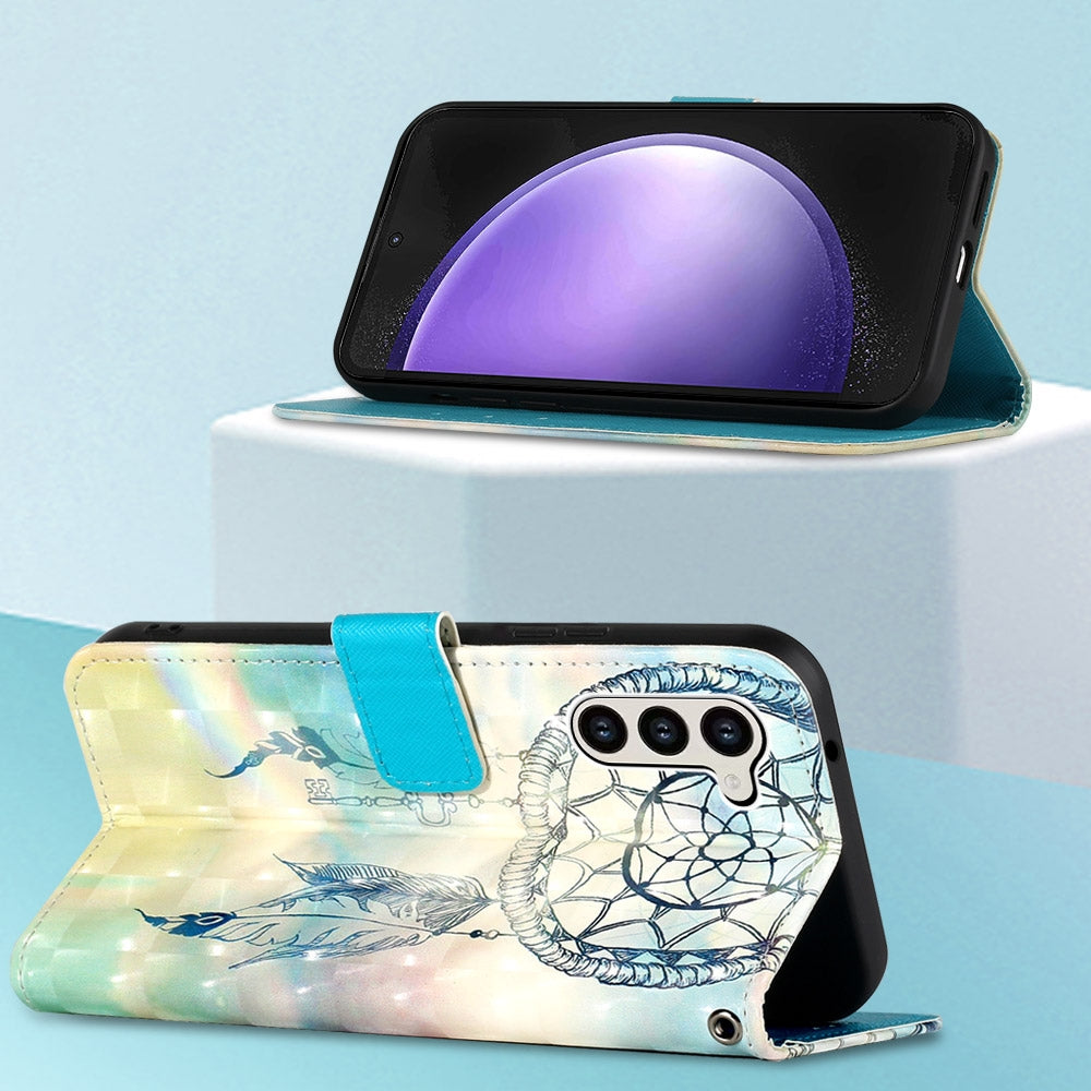 Samsung Galaxy S24+ 5G Leather Flip Phone Case with 3D Painted Design, Card Holder, Wallet & Stand Function - Durable Protection & Easy Access