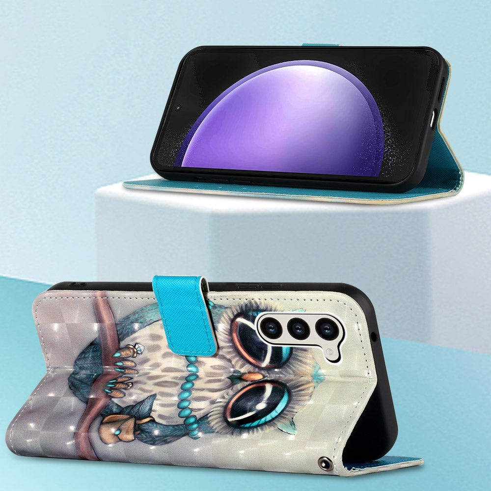 Samsung Galaxy S24+ 5G Leather Flip Phone Case with 3D Painted Design, Card Holder, Wallet & Stand Function - Durable Protection & Easy Access