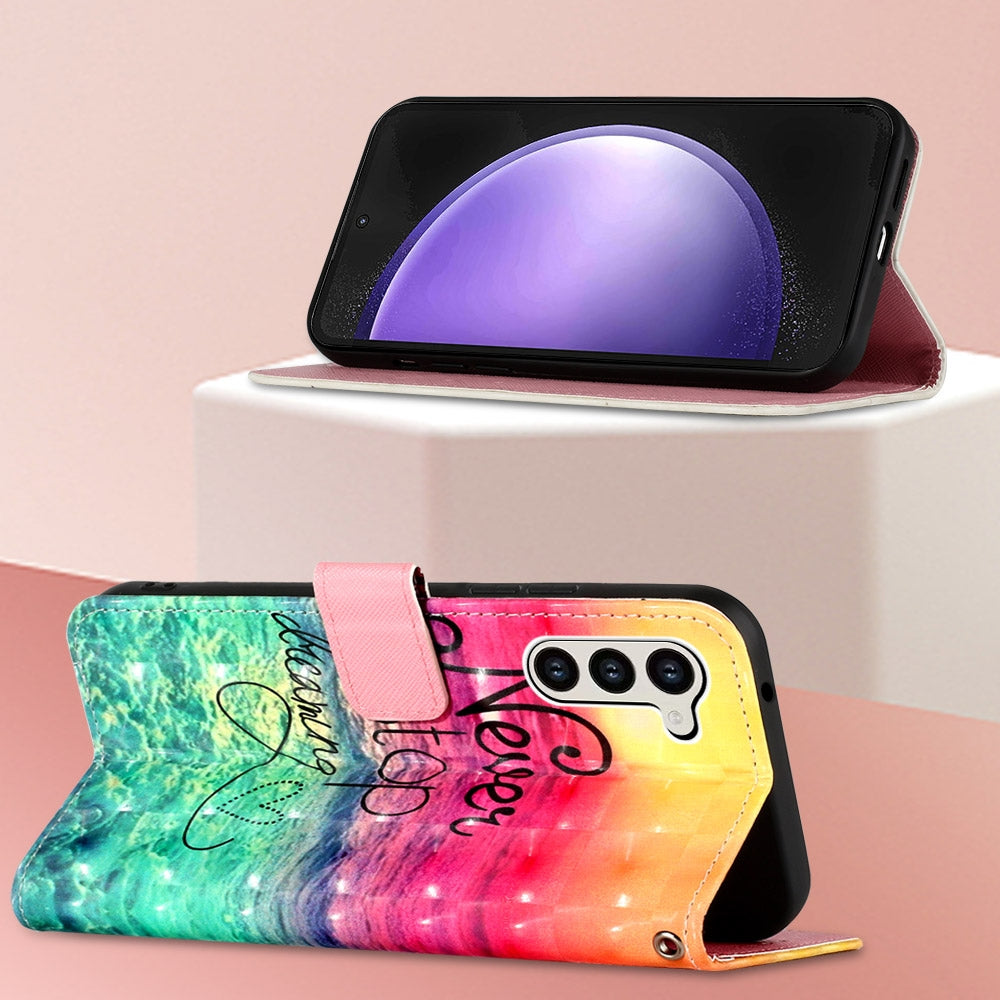 Samsung Galaxy S24+ 5G Leather Flip Phone Case with 3D Painted Design, Card Holder, Wallet & Stand Function - Durable Protection & Easy Access