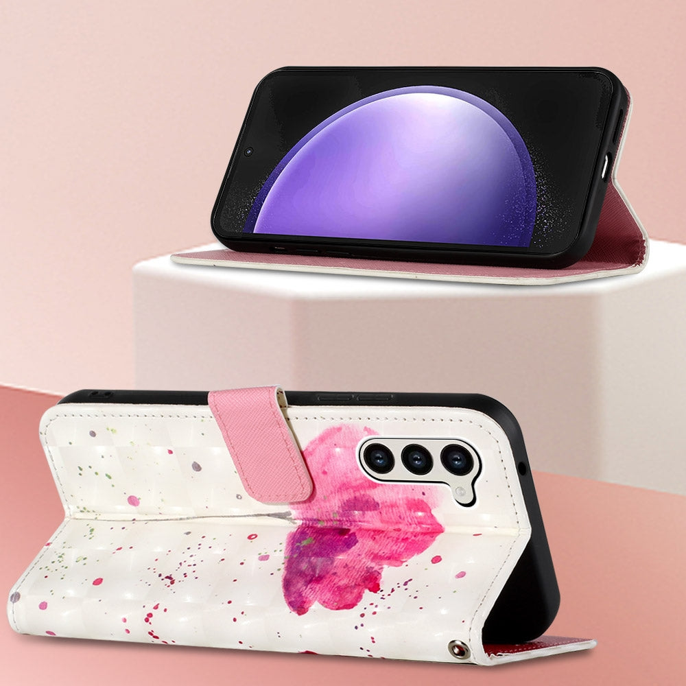 Samsung Galaxy S24+ 5G Leather Flip Phone Case with 3D Painted Design, Card Holder, Wallet & Stand Function - Durable Protection & Easy Access