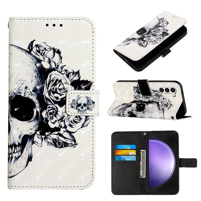 Samsung Galaxy S24 5G Leather Flip Phone Case with 3D Painted Design, Card Holder, Wallet & Stand Function - Durable Protection & Easy Access