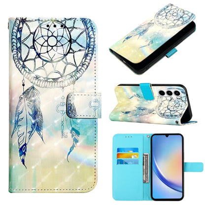 Samsung Galaxy A35 5G Leather Flip Phone Case with 3D Painted Design, Card Holder, Wallet & Stand Function - Durable Protection & Easy Access