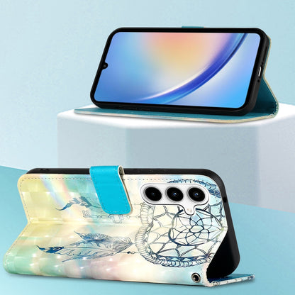 Samsung Galaxy A35 5G Leather Flip Phone Case with 3D Painted Design, Card Holder, Wallet & Stand Function - Durable Protection & Easy Access