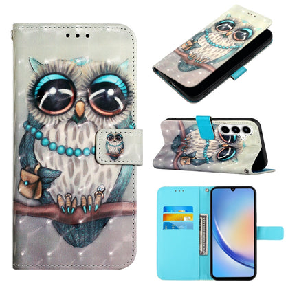 Samsung Galaxy A35 5G Leather Flip Phone Case with 3D Painted Design, Card Holder, Wallet & Stand Function - Durable Protection & Easy Access