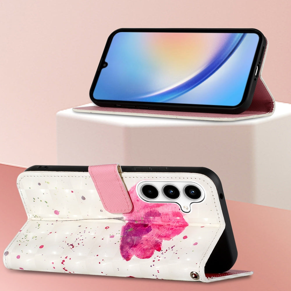 Samsung Galaxy A35 5G Leather Flip Phone Case with 3D Painted Design, Card Holder, Wallet & Stand Function - Durable Protection & Easy Access