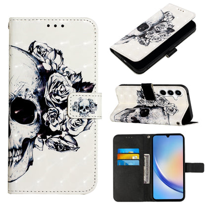 Samsung Galaxy A35 5G Leather Flip Phone Case with 3D Painted Design, Card Holder, Wallet & Stand Function - Durable Protection & Easy Access