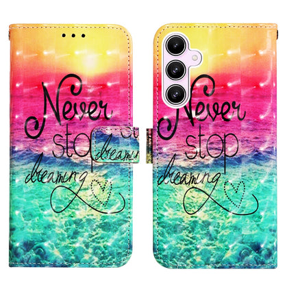 Samsung Galaxy A55 Leather Flip Phone Case with 3D Painted Design, Card Holder, Wallet & Stand Function - Durable Protection & Easy Access