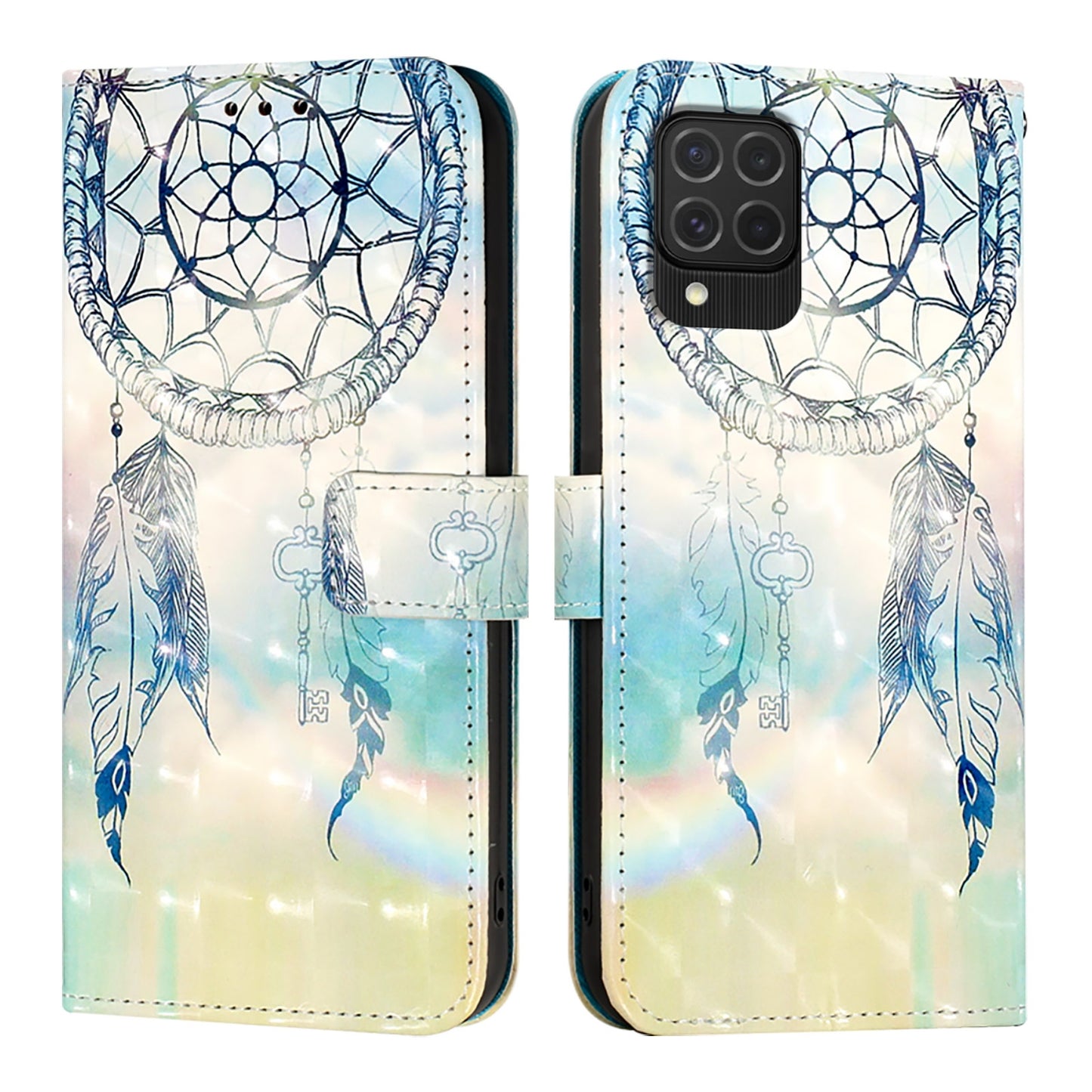 Samsung Galaxy M62 Leather Flip Phone Case with 3D Painted Design, Card Holder, Wallet & Stand Function - Durable Protection & Easy Access