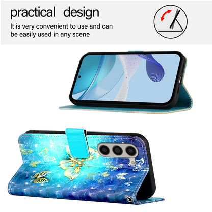 Samsung Galaxy Z Fold6 Leather Flip Phone Case with 3D Painted Design, Card Holder, Wallet & Stand Function - Durable Protection & Easy Access