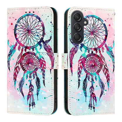 Samsung Galaxy M55 Leather Flip Phone Case with 3D Painted Design, Card Holder, Wallet & Stand Function - Durable Protection & Easy Access