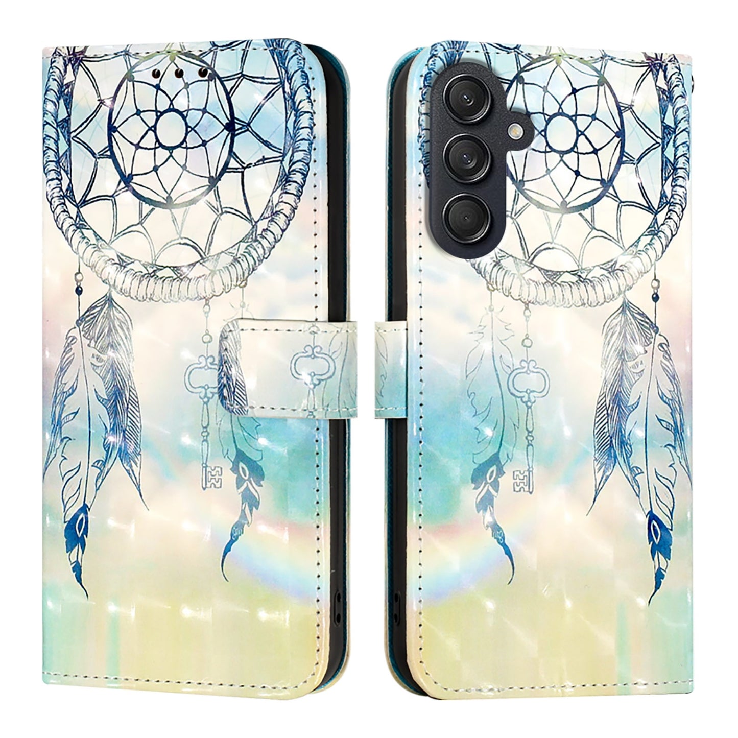 Samsung Galaxy M55 Leather Flip Phone Case with 3D Painted Design, Card Holder, Wallet & Stand Function - Durable Protection & Easy Access