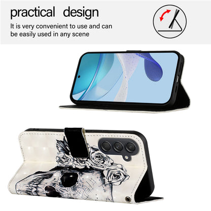 Samsung Galaxy M55 Leather Flip Phone Case with 3D Painted Design, Card Holder, Wallet & Stand Function - Durable Protection & Easy Access