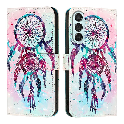 Samsung Galaxy F15 5G Global Leather Flip Phone Case with 3D Painted Design, Card Holder, Wallet & Stand Function - Durable Protection & Easy Access