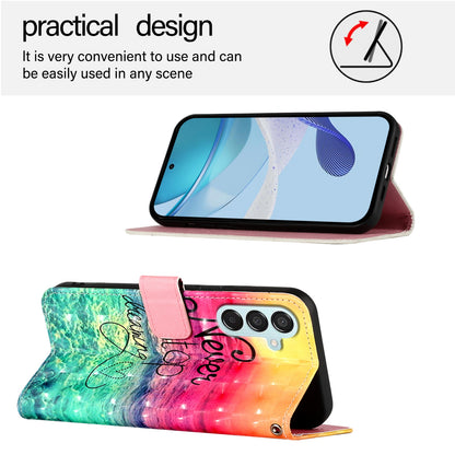 Samsung Galaxy M15 Leather Flip Phone Case with 3D Painted Design, Card Holder, Wallet & Stand Function - Durable Protection & Easy Access