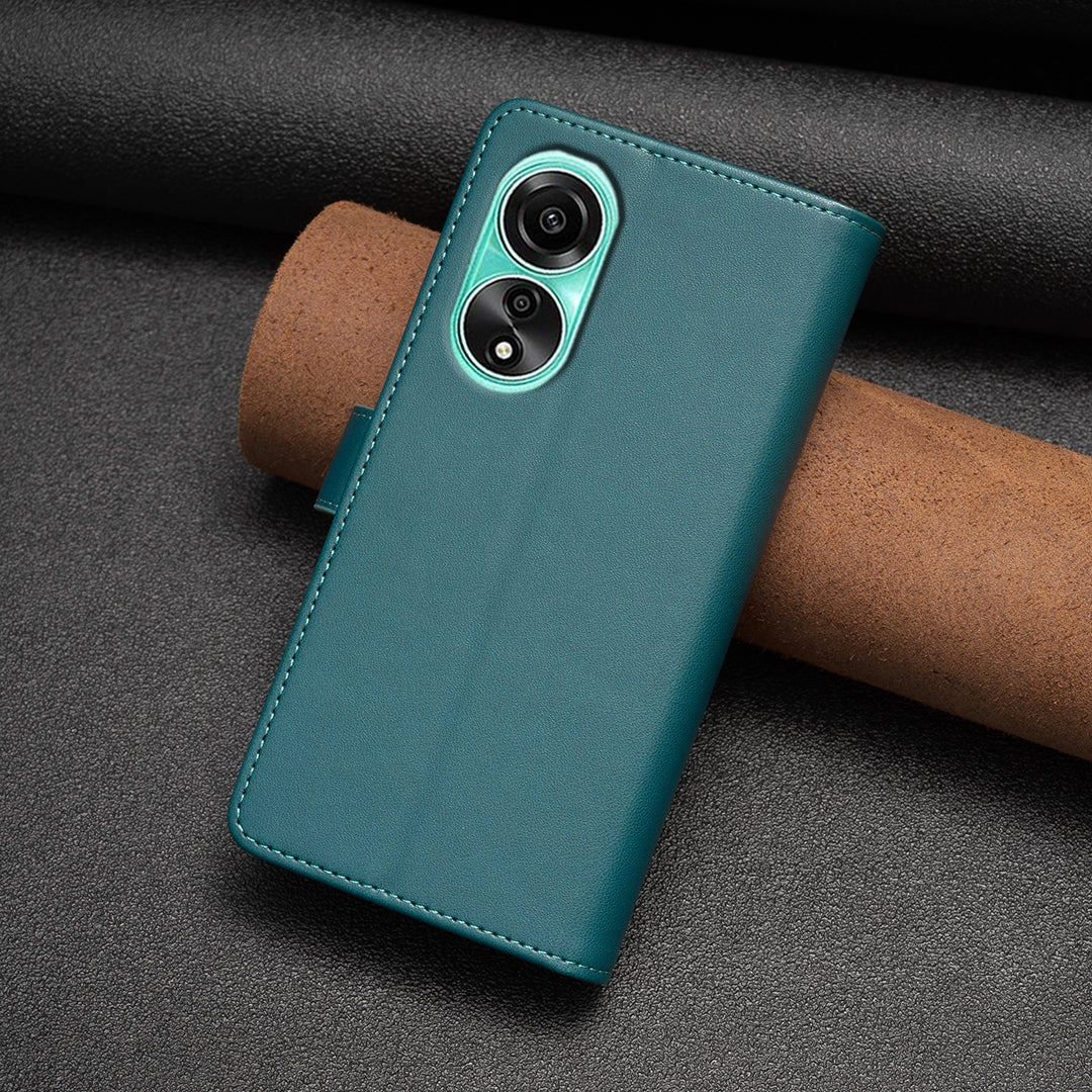 OPPO A78 4G Leather Flip Phone Case with Zipper Wallet and 9 Card Slots, Durable PU + TPU Material
