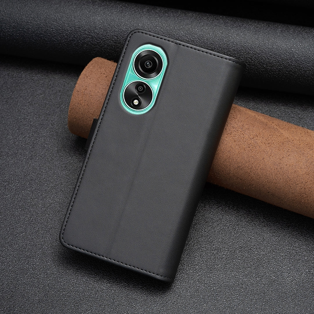 OPPO A78 4G Leather Flip Phone Case with Zipper Wallet and 9 Card Slots, Durable PU + TPU Material