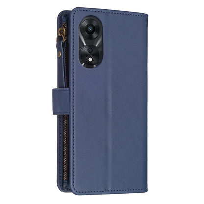 OPPO A78 5G Leather Flip Phone Case with Zipper Wallet and 9 Card Slots, Durable PU + TPU Material