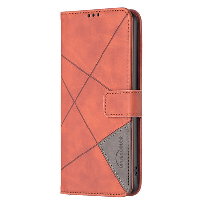 OPPO A38 4G Rhombus Texture Leather Phone Case with Magnetic Buckle and Card Holder