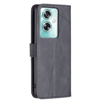 OPPO A79 5G Rhombus Texture Leather Phone Case with Magnetic Buckle and Card Holder