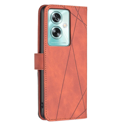 OPPO A79 5G Rhombus Texture Leather Phone Case with Magnetic Buckle and Card Holder