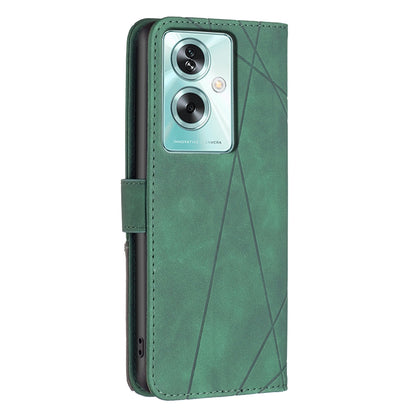 OPPO A79 5G Rhombus Texture Leather Phone Case with Magnetic Buckle and Card Holder