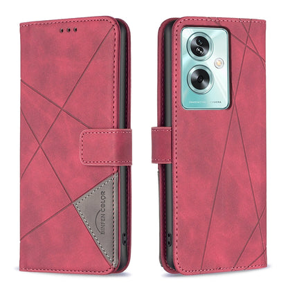 OPPO A79 5G Rhombus Texture Leather Phone Case with Magnetic Buckle and Card Holder