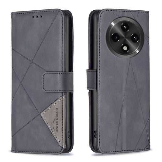 OPPO A3 Pro 5G Rhombus Texture Leather Phone Case with Magnetic Buckle and Card Holder