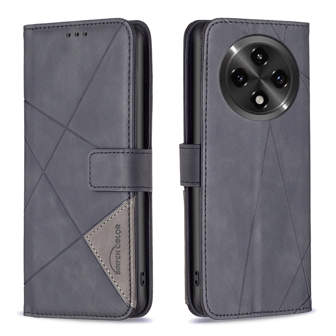 OPPO A2 Pro 5G Rhombus Texture Leather Phone Case with Magnetic Buckle and Card Holder