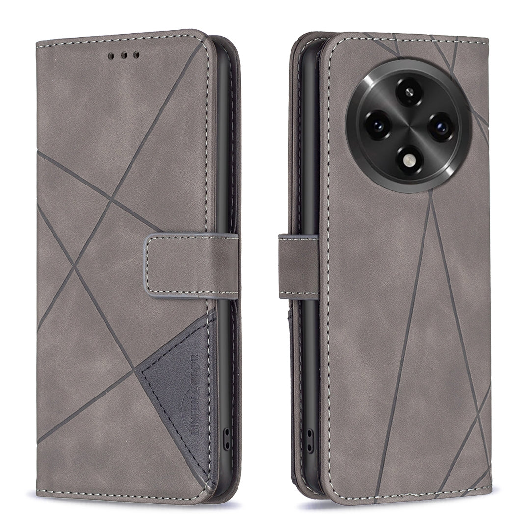 OPPO A2 Pro 5G Rhombus Texture Leather Phone Case with Magnetic Buckle and Card Holder