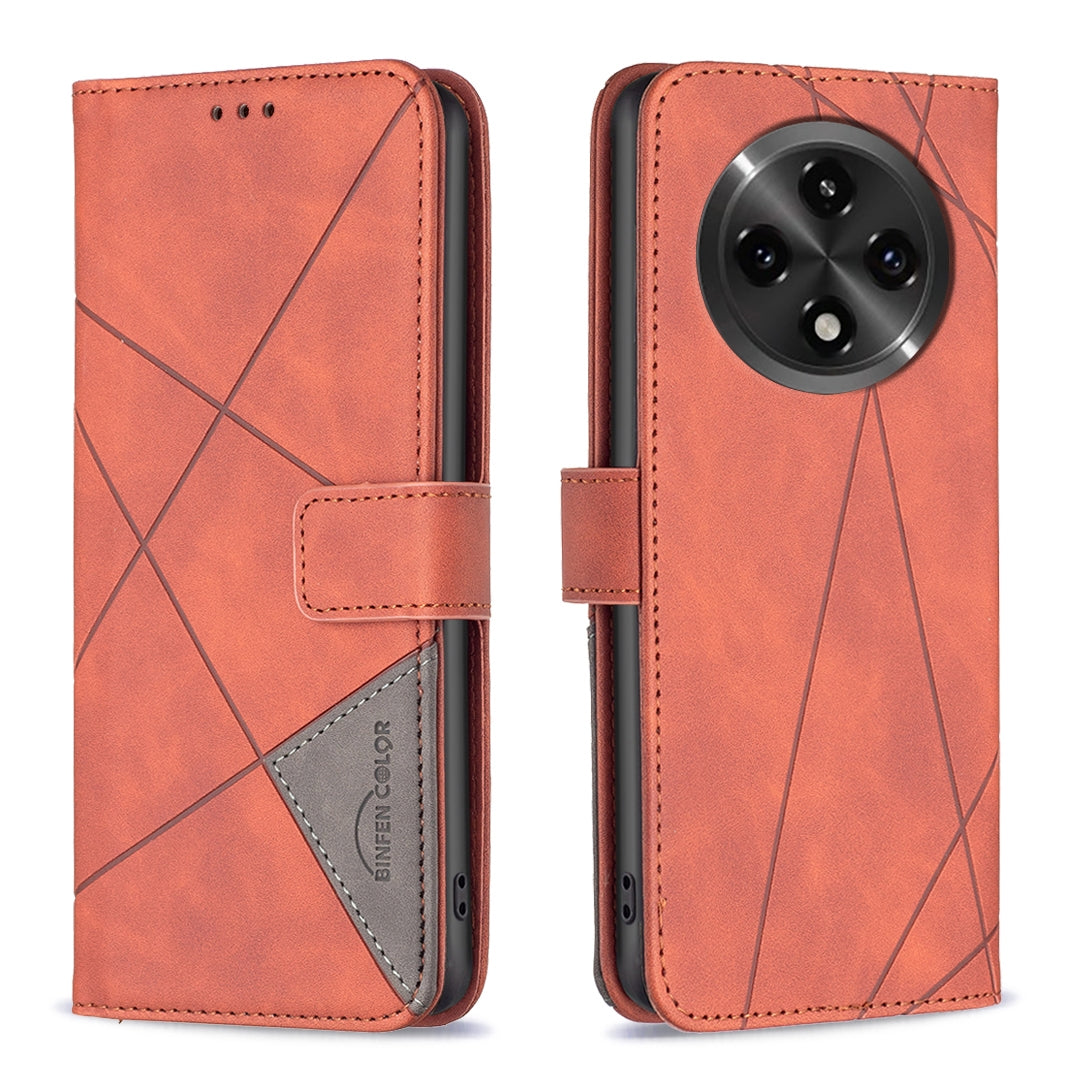 OPPO A2 Pro 5G Rhombus Texture Leather Phone Case with Magnetic Buckle and Card Holder