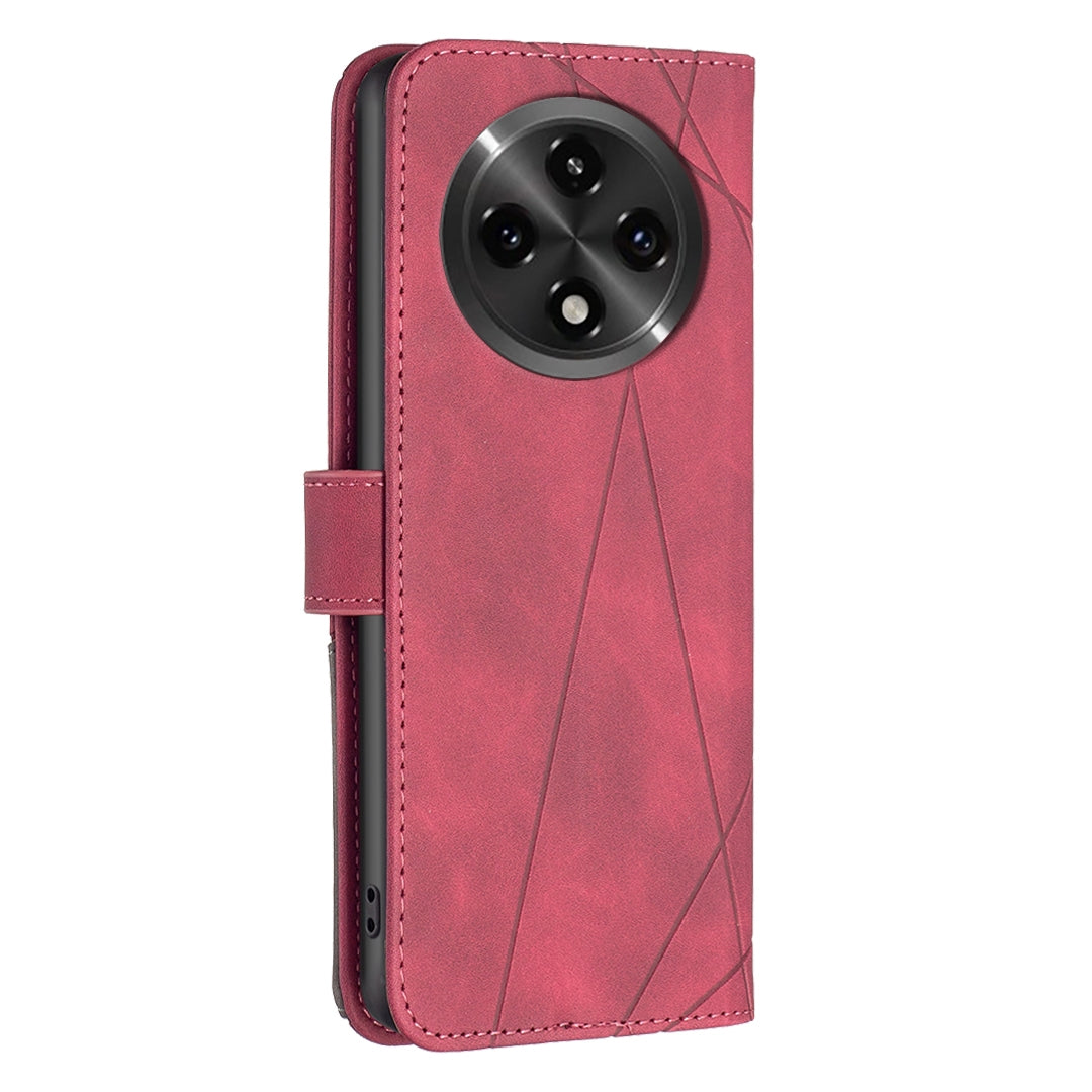 OPPO A2 Pro 5G Rhombus Texture Leather Phone Case with Magnetic Buckle and Card Holder