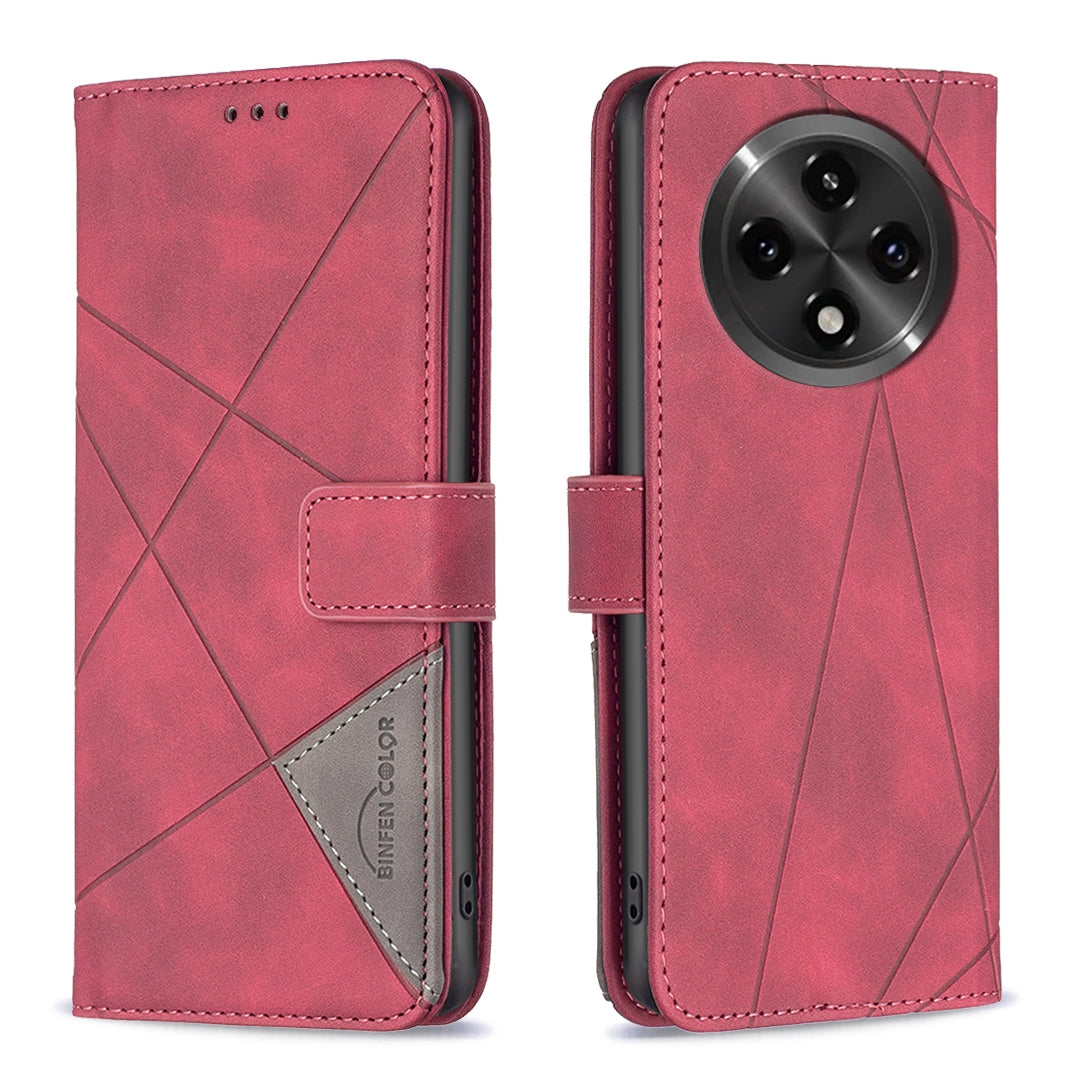 OPPO A2 Pro 5G Rhombus Texture Leather Phone Case with Magnetic Buckle and Card Holder