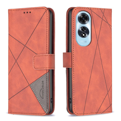 OPPO A60 Rhombus Texture Leather Phone Case with Magnetic Buckle and Card Holder