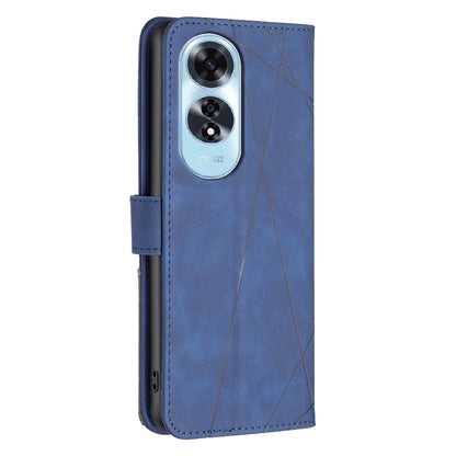 OPPO A60 Rhombus Texture Leather Phone Case with Magnetic Buckle and Card Holder